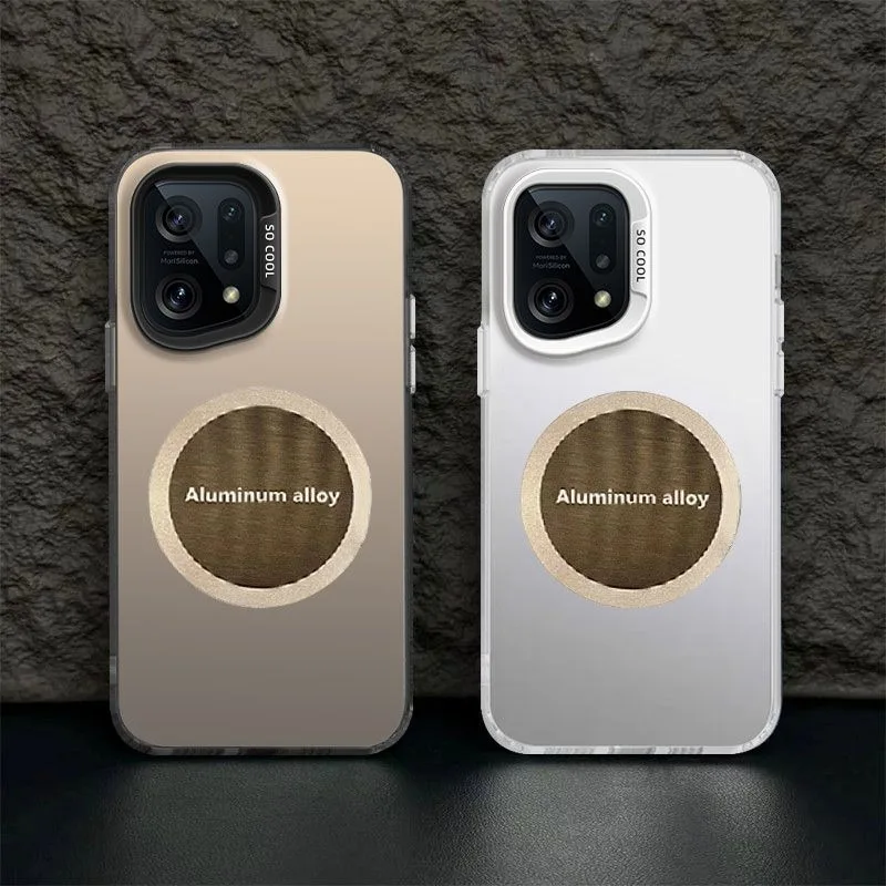 حافظة هاتف مغناطيسية مضادة للسقوط لتبديد الحرارة لهاتف OPPOReno 15/14/13Pro 15ProMax 15/14/13F 14FS غطاء حماية صلب متجمد