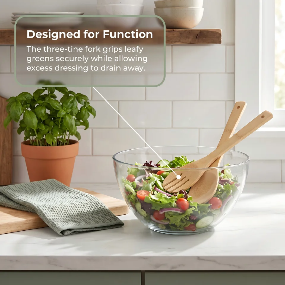 6 Piece Natural Bamboo Kitchen Utensil Set with Utensil Holder, Eco Friendly Wooden Cooking Tools, Non-Scratch Spatula Spoon for Nonstick Pan, Sturdy & Easy to Clean Kitchen Gadgets, image 6