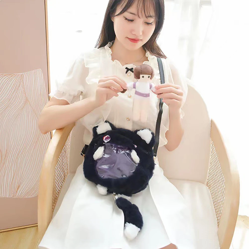 Anime Genshin Impact Cute Cat Bag Cosplay Q Version Kawaii Figure Bag Scaramouche Wanderer Shoulder Bag Dolls Backpacks Gifts