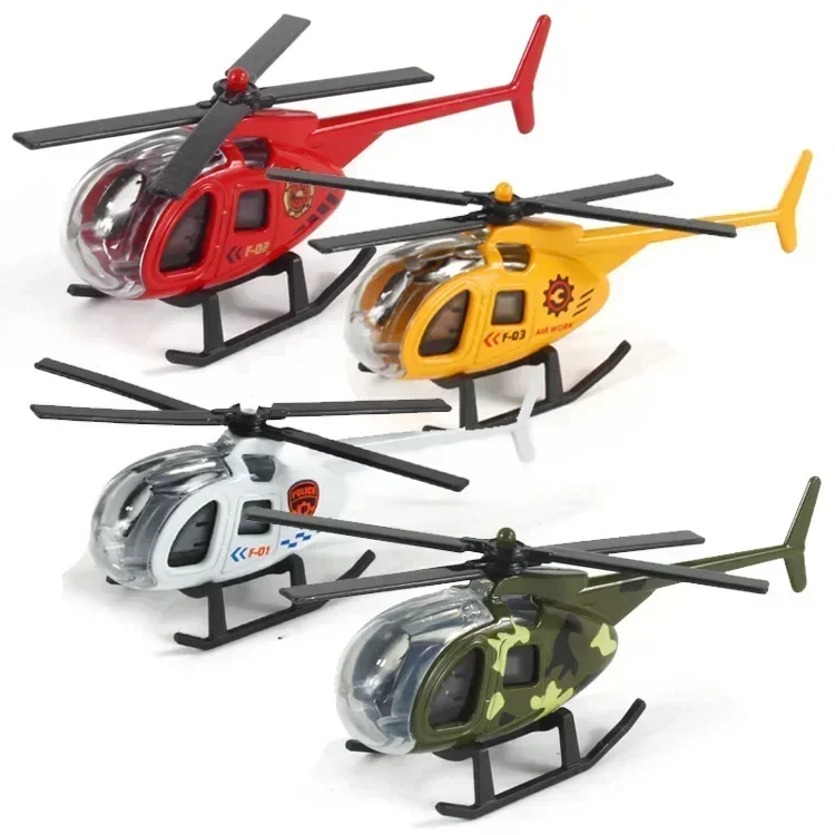 1PCS Children\'s Simulation Helicopter Toy Alloy Mini Aircraft Model Military Fighter Aircraft Ornaments Boy Toy Christmas Gift