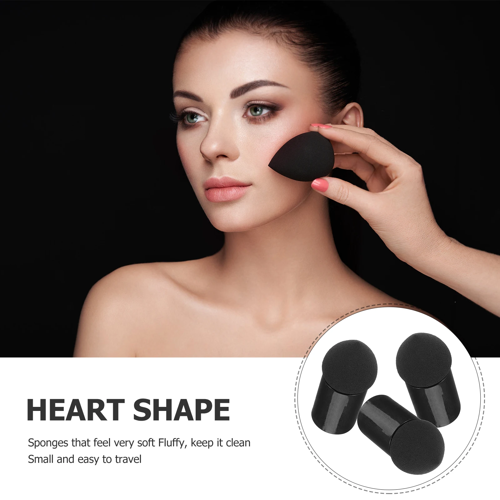3 pçs conjunto de esponjas para mulheres meninas fundação corretivo mistura ferramenta beleza portátil viagem tamanho maquiagem esponja