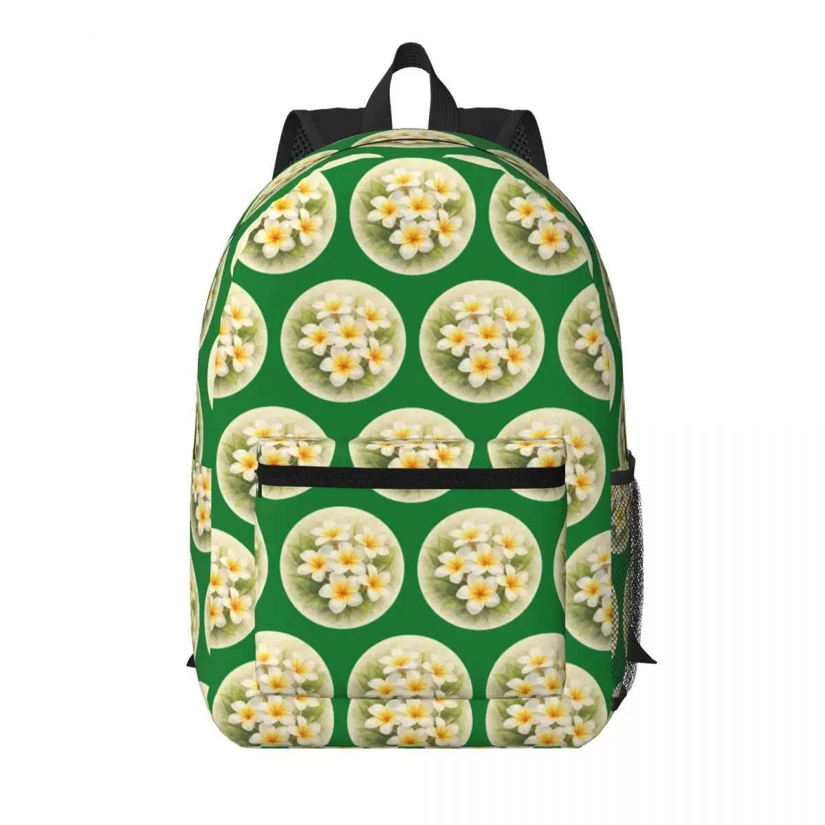 Blooming Plumeria Realistic Art Student Backpack School Bag Hiking Travel Daypack for Men Women Bookbag Shoulder Bags