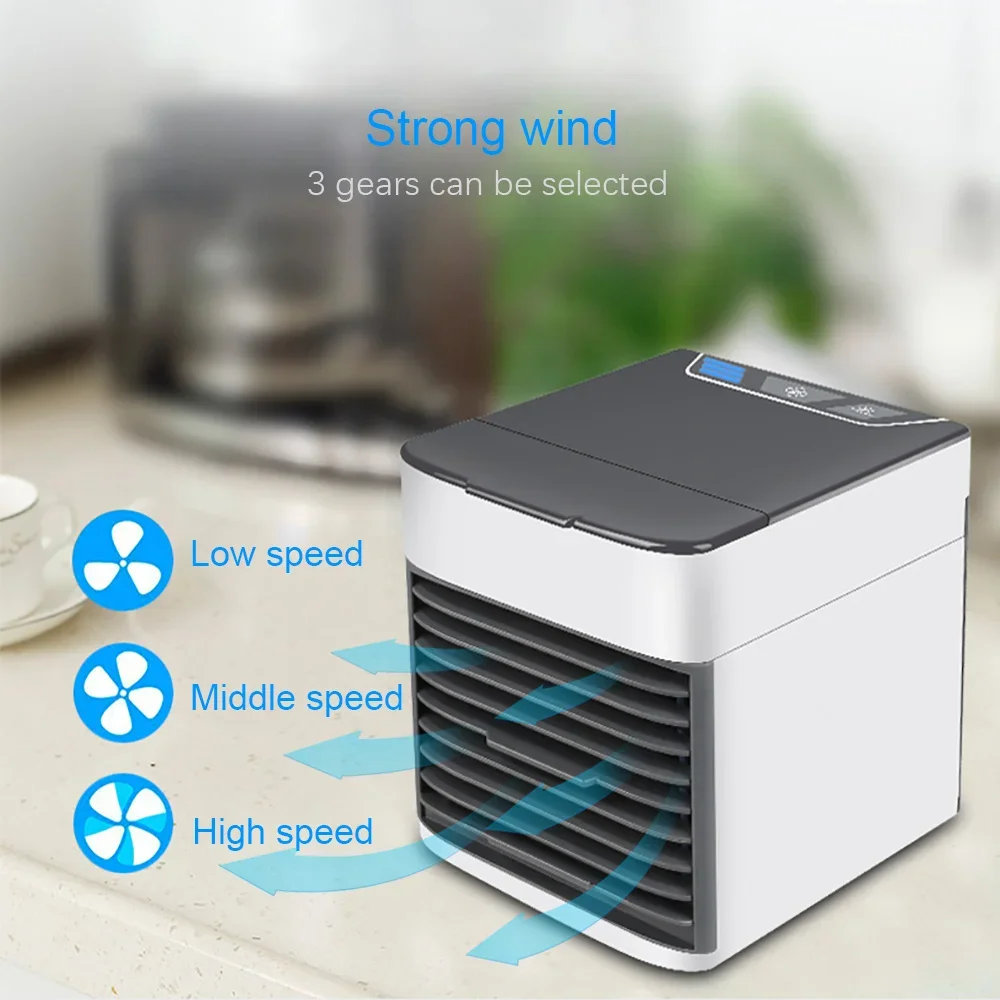 

Mini Air Conditioner Air Cooler Fan 7 Colors Light USB Portable Air Conditioner 3 Gear Personal Space Air Cooling Fan For Home