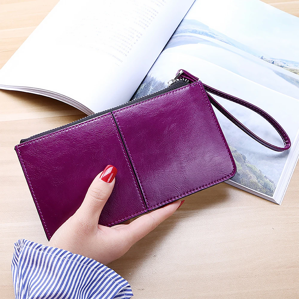 

Women's Long Wallets Phone Pouch Zipper Coin Purse Card Holder Lady Clutch Female Three Fold Purses Carteira Feminina