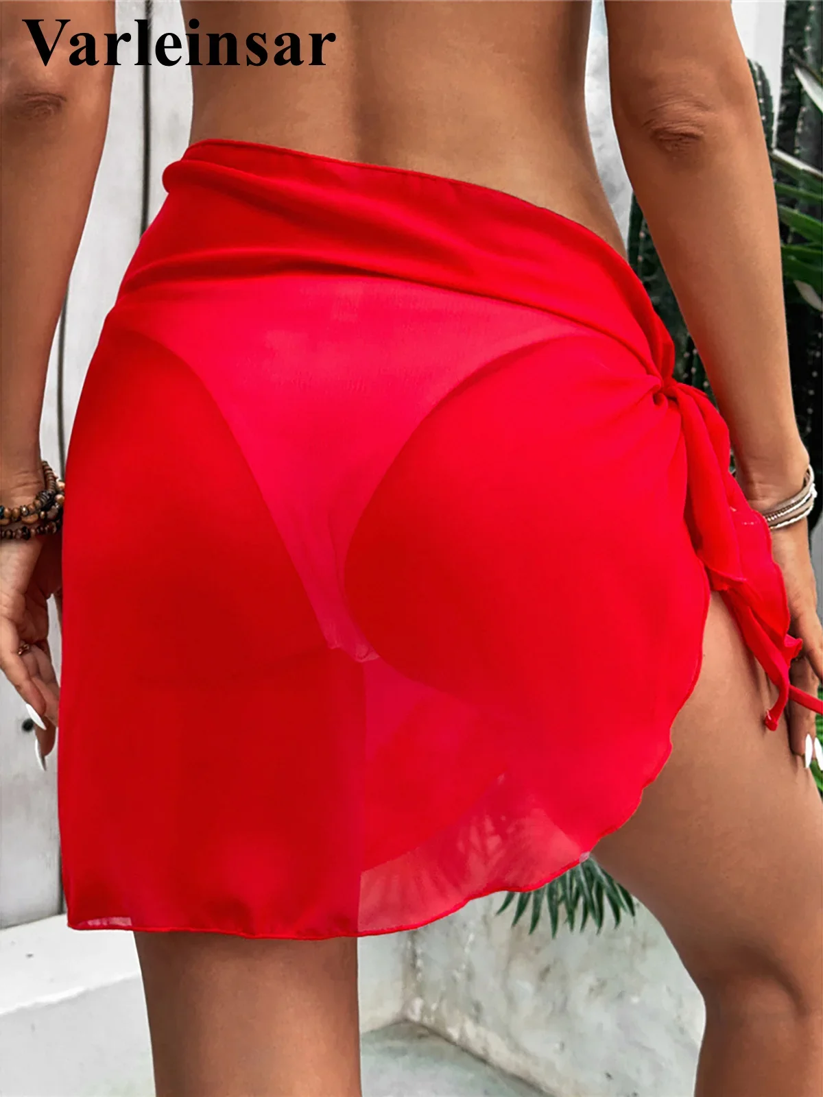 XS - L Sexy Estate 3D Fiore Chiffon Sarong Pareo Beach Cover Up Cover-up Abito da spiaggia Abbigliamento da spiaggia Beachwear Donna Donna V5960