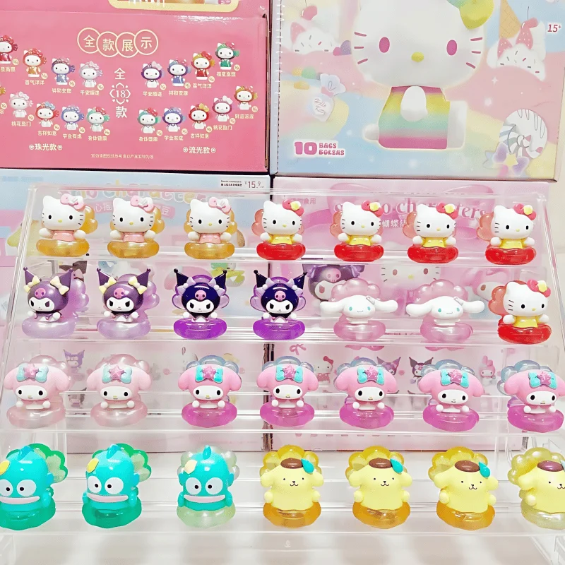 

Натуральная серия персонажей Sanrio Pearl Shell, мини-слепая коробка Kitty Kuromi Cinnamoroll, модный орнамент, аниме-кукла, подарки для детей