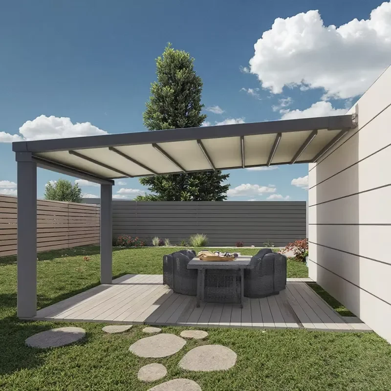 Retractable Folding PVC Roof Pergola System Outdoor Shade Cover for Garden Backyard or Terrace for Amas
