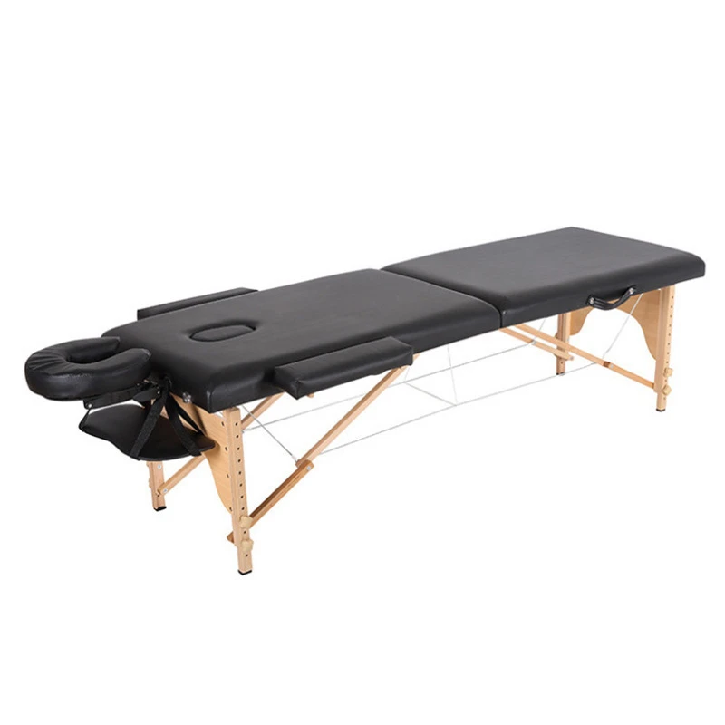 Folding strong beech spa massage bed massage beauty tattoo bed simple portable handheld embroidery bed