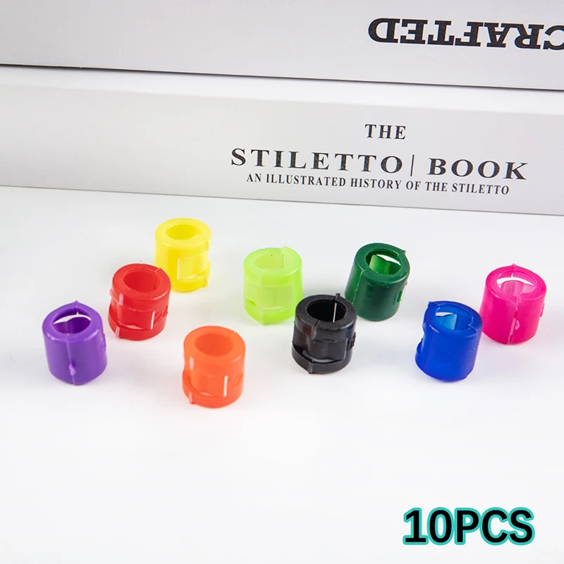 10PCS Vogel Clip Ringe Taube Fuß Ring Kunststoff Clip Ringe Vogel Clip Marker Tag 0,9 cm