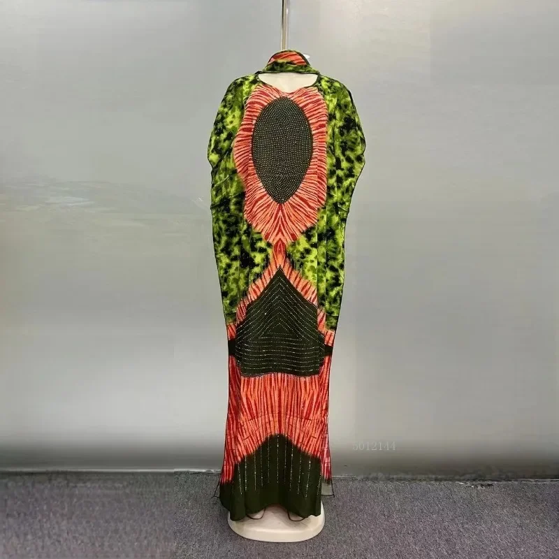 Abito da donna in cotone casual ampio con stampa africana mediorientale traspirante moda estiva 2025