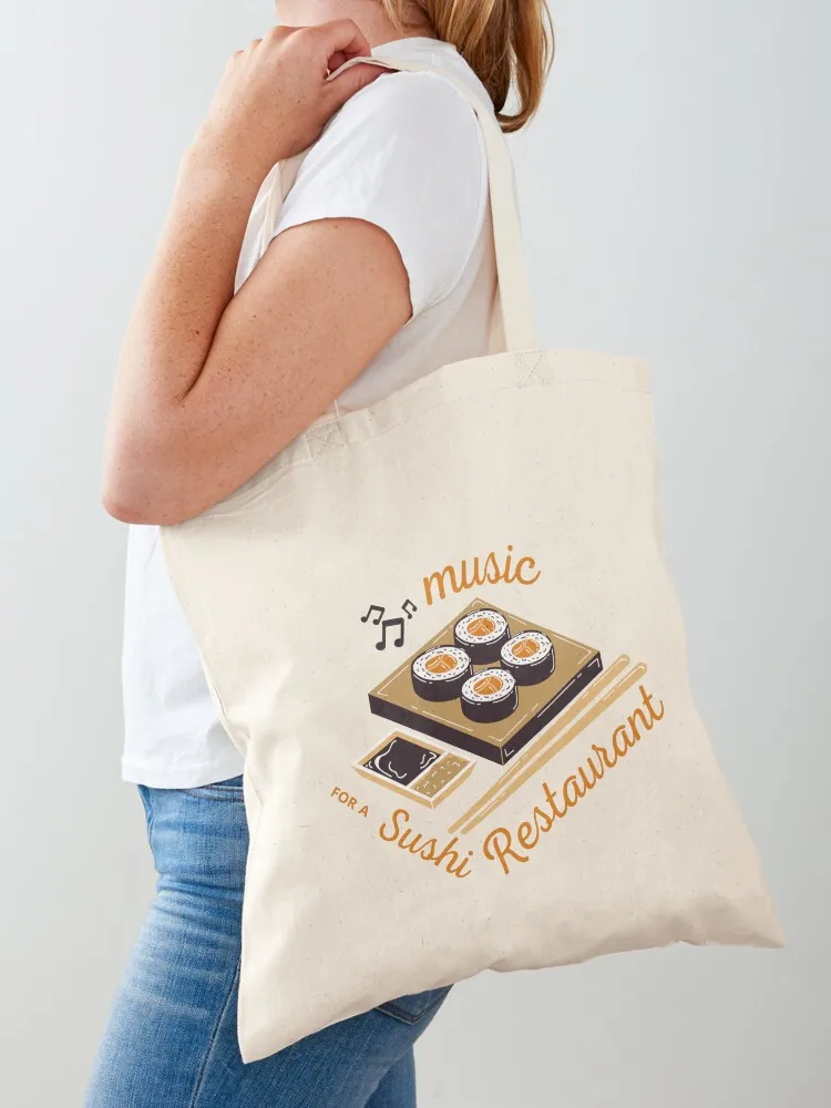 

Music For A Sushi Restaurant Tote Bag shopping bag logo Women's shopping bag Women's tote Women's beach bags