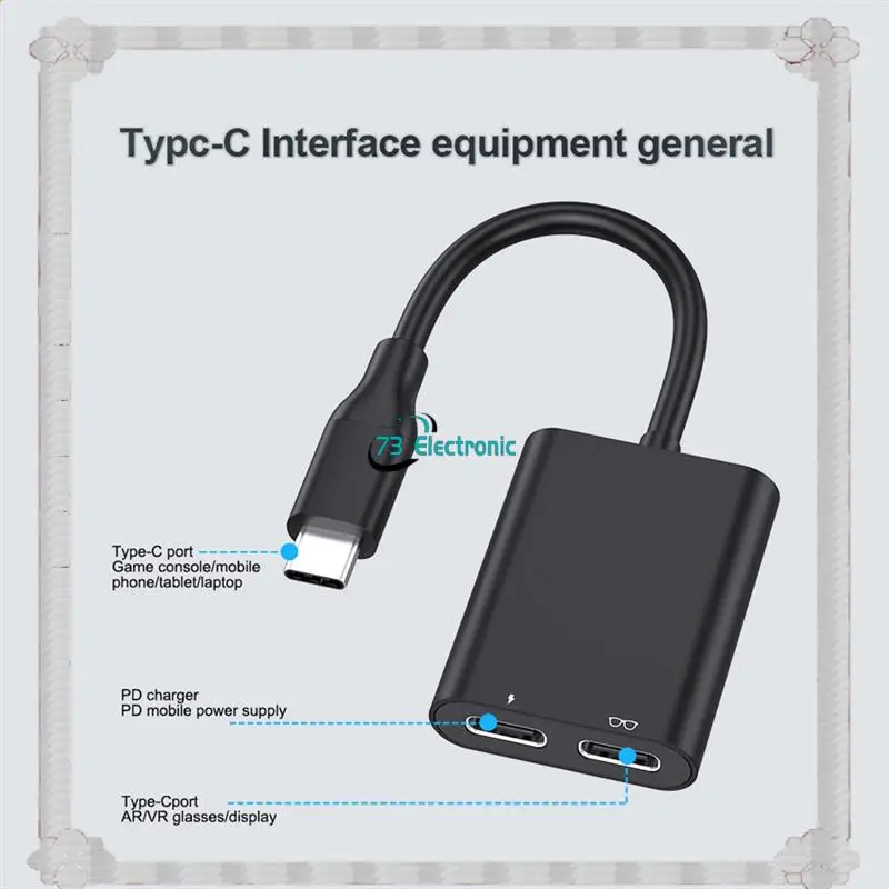24-Hour Delivery 2 In 1 USB C AR Glasses Docking Hubs With PD Fast Charging For Smartphones And Tablets Grey