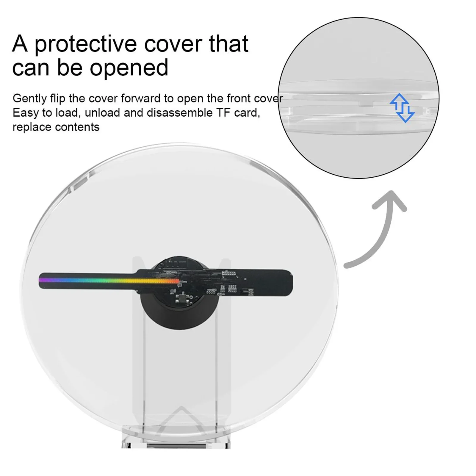 Nuove luci pubblicitarie Proiettore olografico 3D Naked Eye Ventola LED con altoparlante Telecomando Trasferimento PC Riproduzione immagini Video