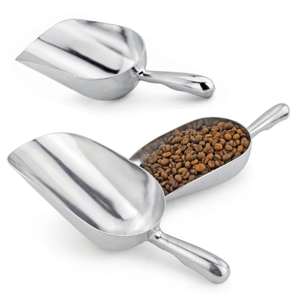 1 PCS Stainless Steel Scoop Food Beans Popcorn Flour Coffee Sugar Shovel Stainless Steel Scooper Food Beans  Ice Scoop