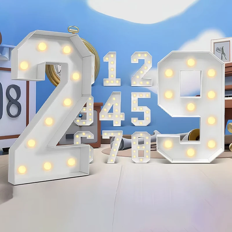 

3D Light Emitting Diode Light Birthday Number Ornament Frame Background