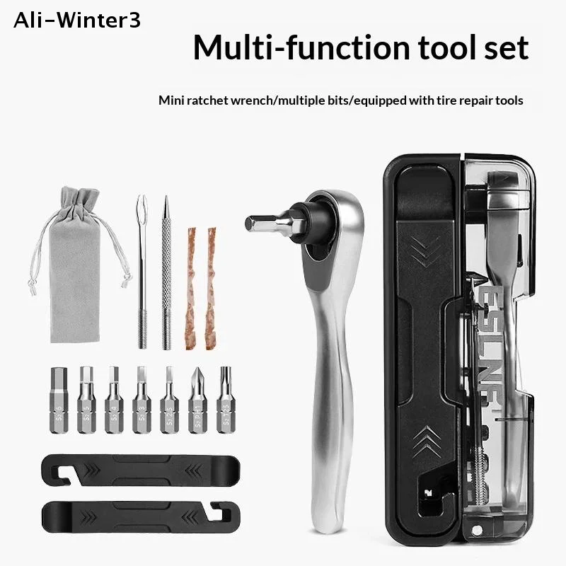 

【Wg】1Set Bike Allen Key Spanner Single-Ended Torque Ratchet Wrench Spanner Screwdriver Set Bicycle Hand Repair Tools