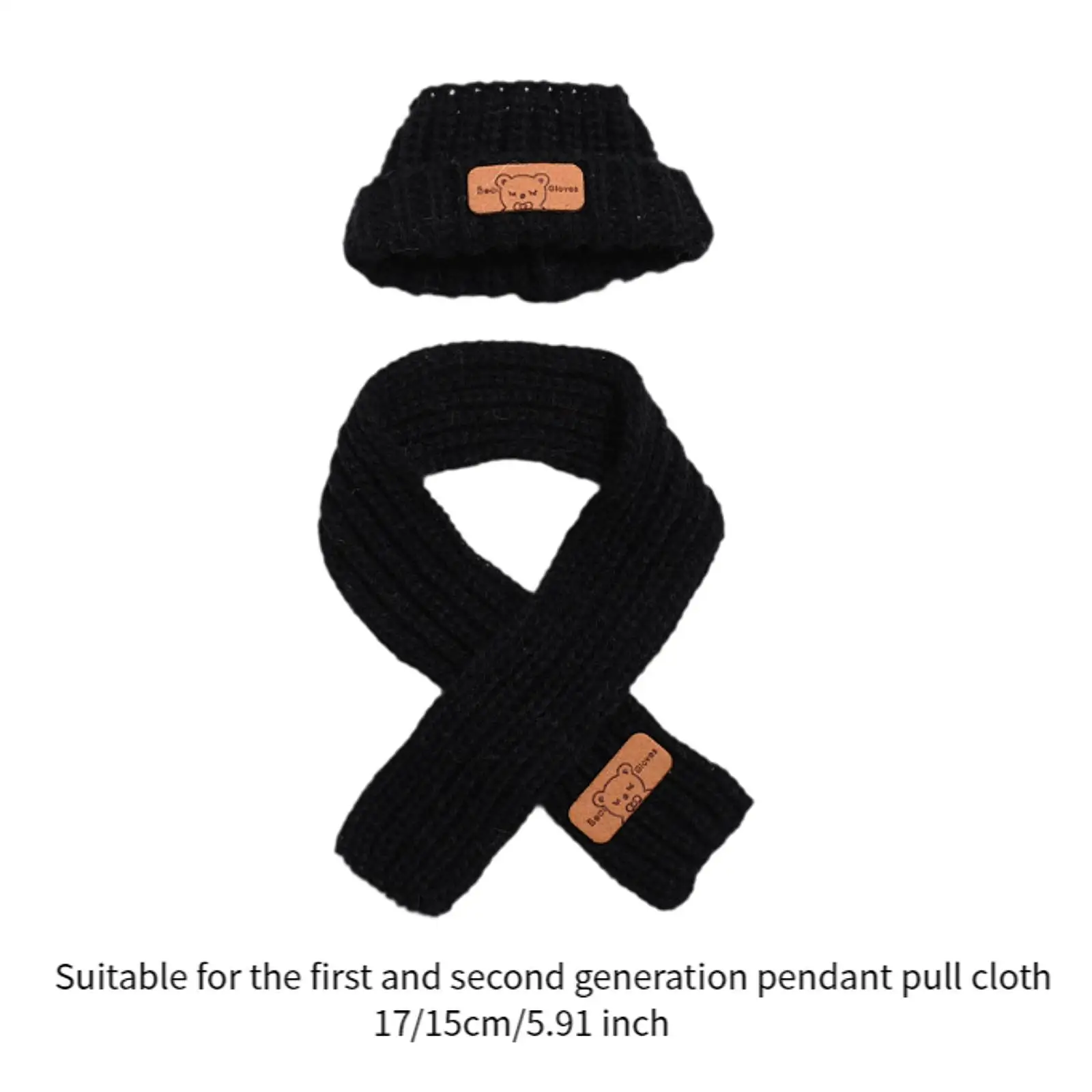 2x ropa para muñecas, conjunto de sombrero y bufanda, accesorios para fotos, juguete para muñecas DIY, ropa de animales de peluche, bonito para muñeco de peluche de 15/17 cm
