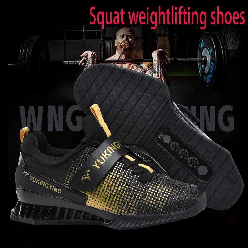 New men\'s squat shoes, weightlifting shoes, high-quality TPU anti slip sole, stable foot protection, competition weightlifting s