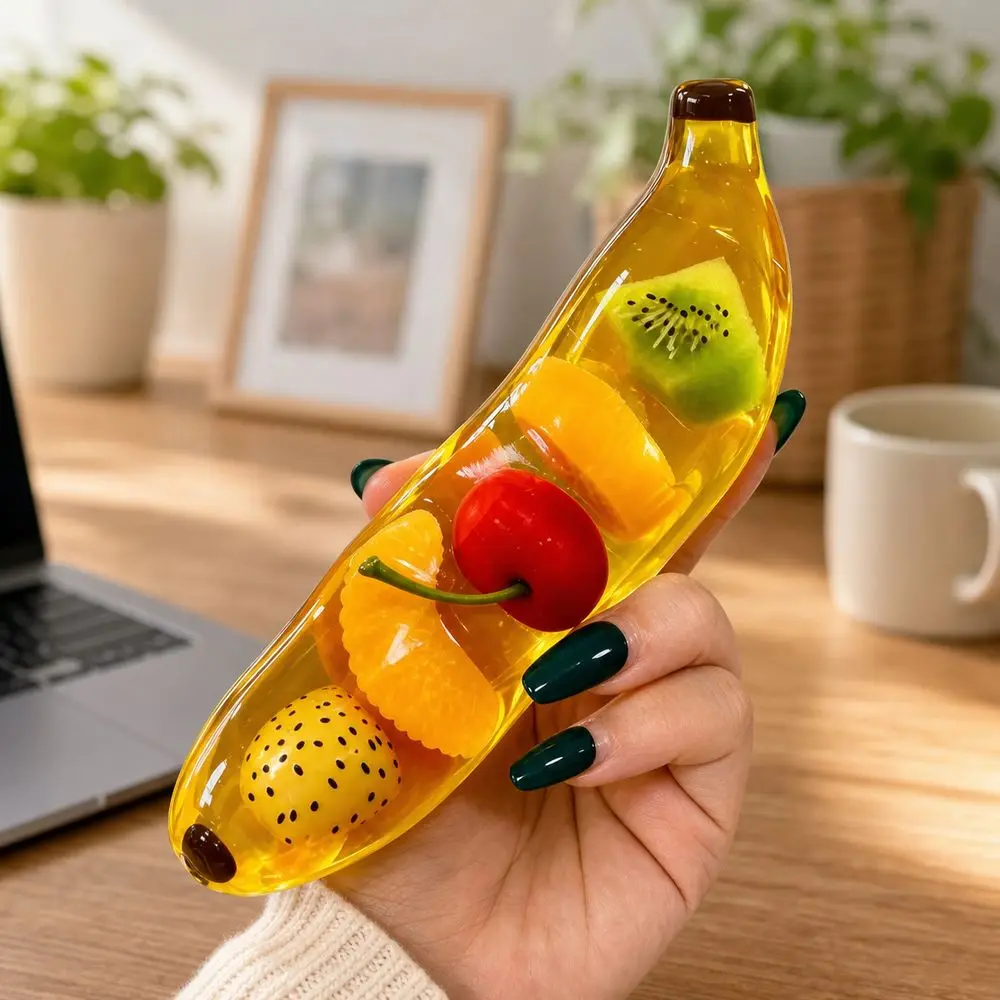 New Banana Shape Banana Fidget Soft Fruit Stress Relief Slow Rebound Random Color Squeeze For /Adults