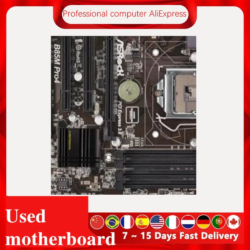 Imagem -06 - para Asrock B85m Pro4 Placa-mãe de Mesa B85 Lga 1150 para Core i7 i5 i3 Sata3 Usb3.0 Original Usado Mainboard