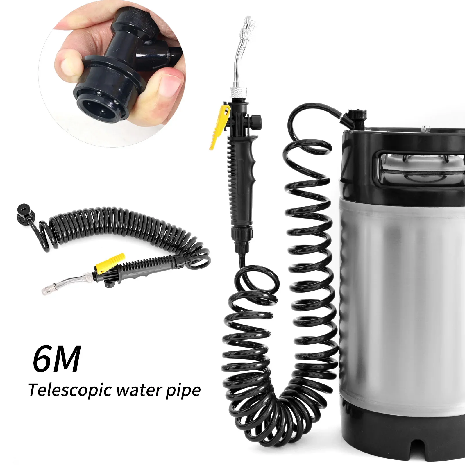 9.5L Portable TPU PPF Window Coloring Bucket Water Pressure Tank Car Wash Bucket Car Cleaning High Pressure Sprayer