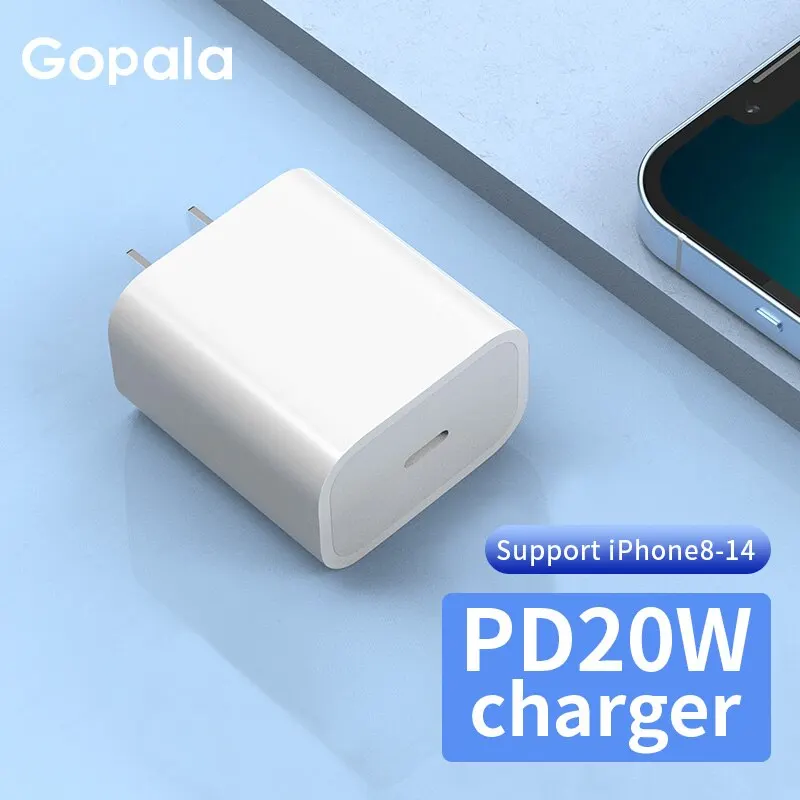 20W PD Fast USB Wall Adapter Plug Super Quick Charging Type C Charger Block For Apple iPhone 14/13/12/11/SE 2022/8/7/Xs