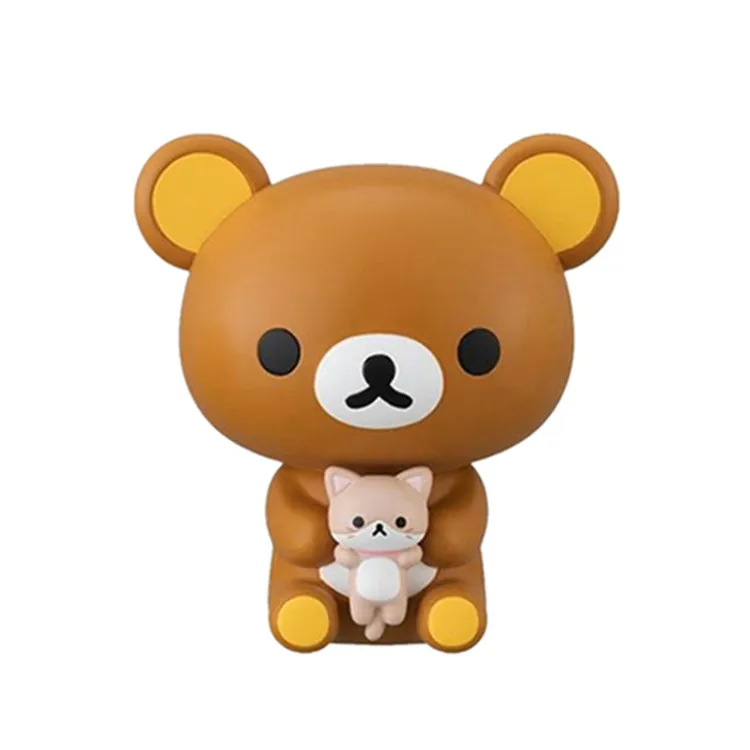 BANDAI Rilakkuma Action Figures Model Kiiroitori Honey Tea Bear Cow Milk Bear Little Bear Gashapon Peripheral Products Original