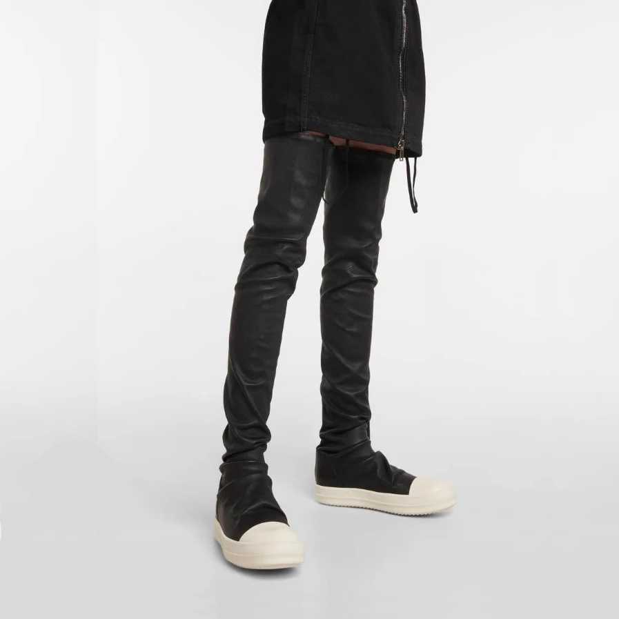 

Arden Furtado 2025 Spring Cowhide Mixed Colors Over the knee boots Round toe Pull-on Flats Modern boots Large size Women's Boots