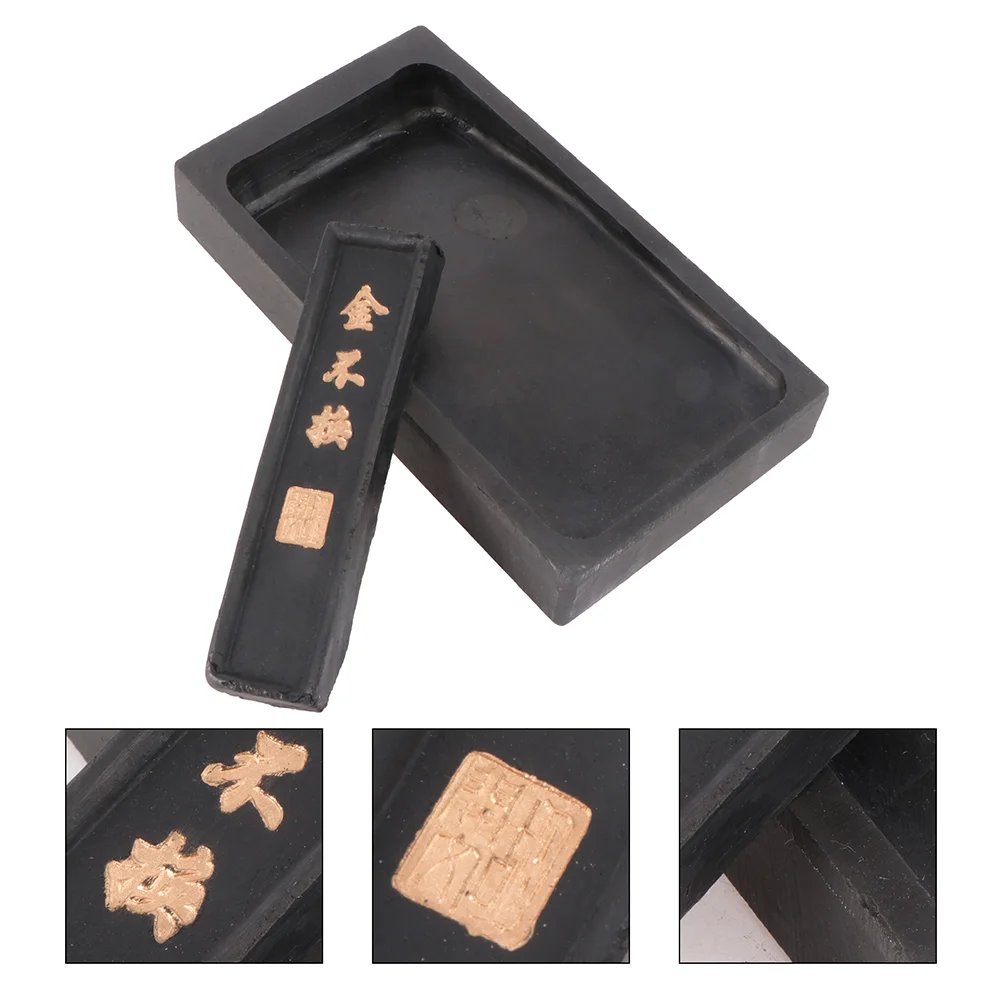 Inkstone Stick with Inkslab for Drawing Grinding Preserve Writing Painting Chinese