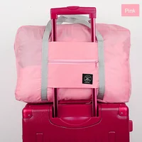 Solid Color Waterproof Folding Travel Bag Lightweight Large Capacity Luggage Bag 6