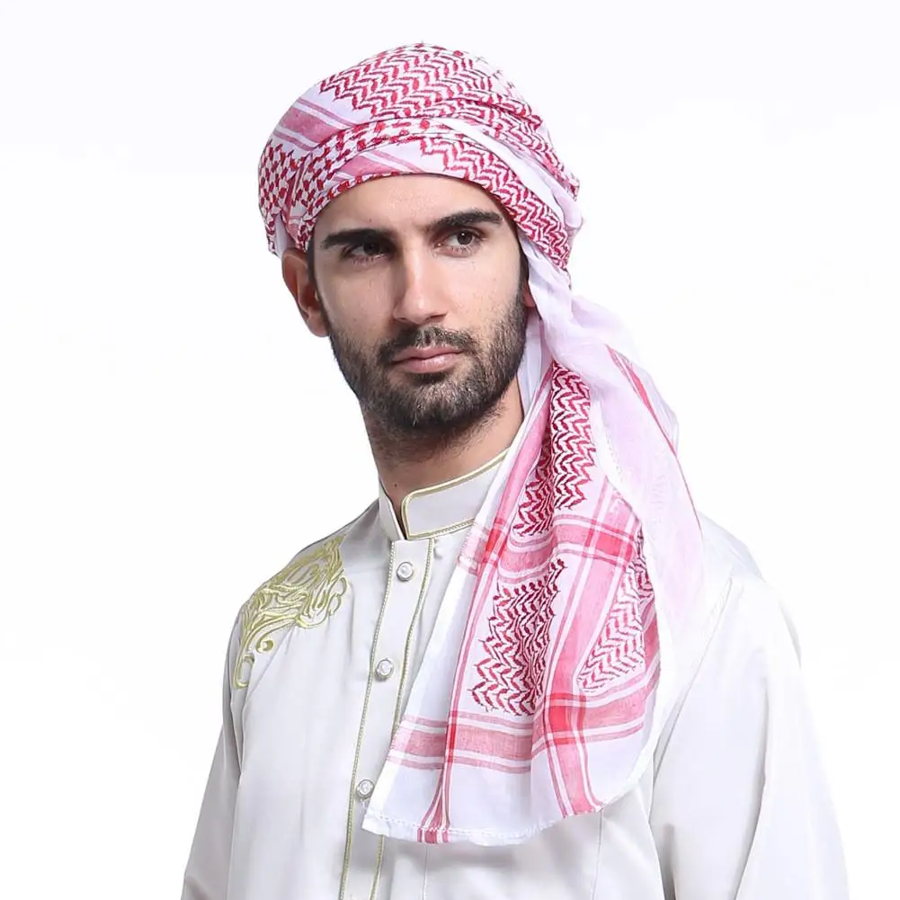 Muslim Costumes Male Square Headscarf Islamic Traditional Men Hijab Prayer Headband