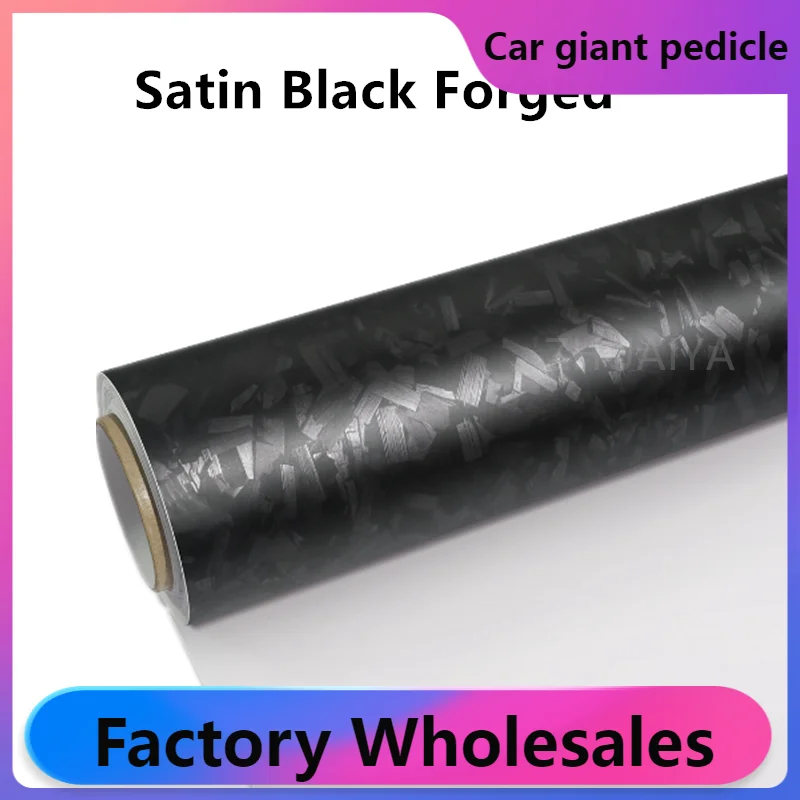 

Highest quality Forged Carbon Fiber black Vinyl Wrap film wrapping film bright 1.52X18m roll quality Warranty covering