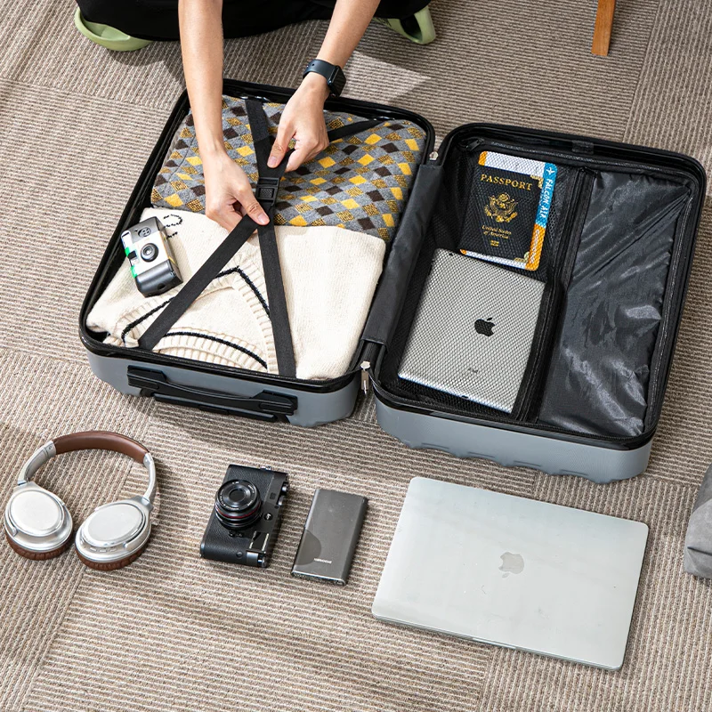 Waveline 17-25 بوصة الأمتعة المتداول حقيبة موجة نمط حقيبة سفر أنيقة سعة كبيرة المتداول حقيبة سفر حقيبة #5