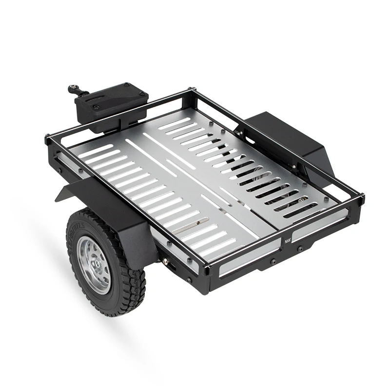 Simulazione in lega di alluminio Piccolo rimorchio per 1/10 RC Crawler Car Traxxas TRX4 Defender Bronco AXIAL SCX10 RC4WD D90 Wraith Jeep