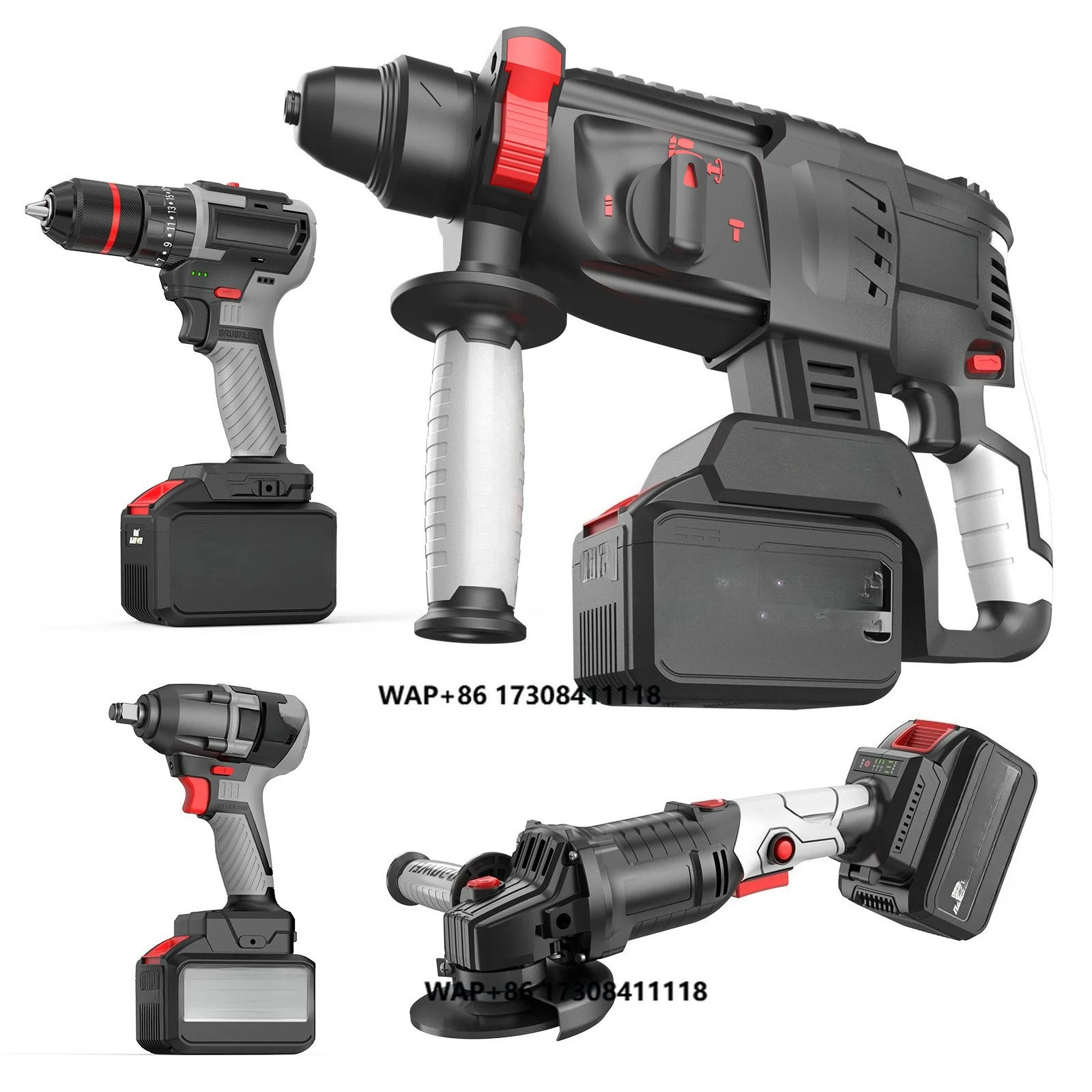 

Combo Power Tools 4 Kits Tool Set 21 Volt Cordless Drills Battery DIY Power Tool Set