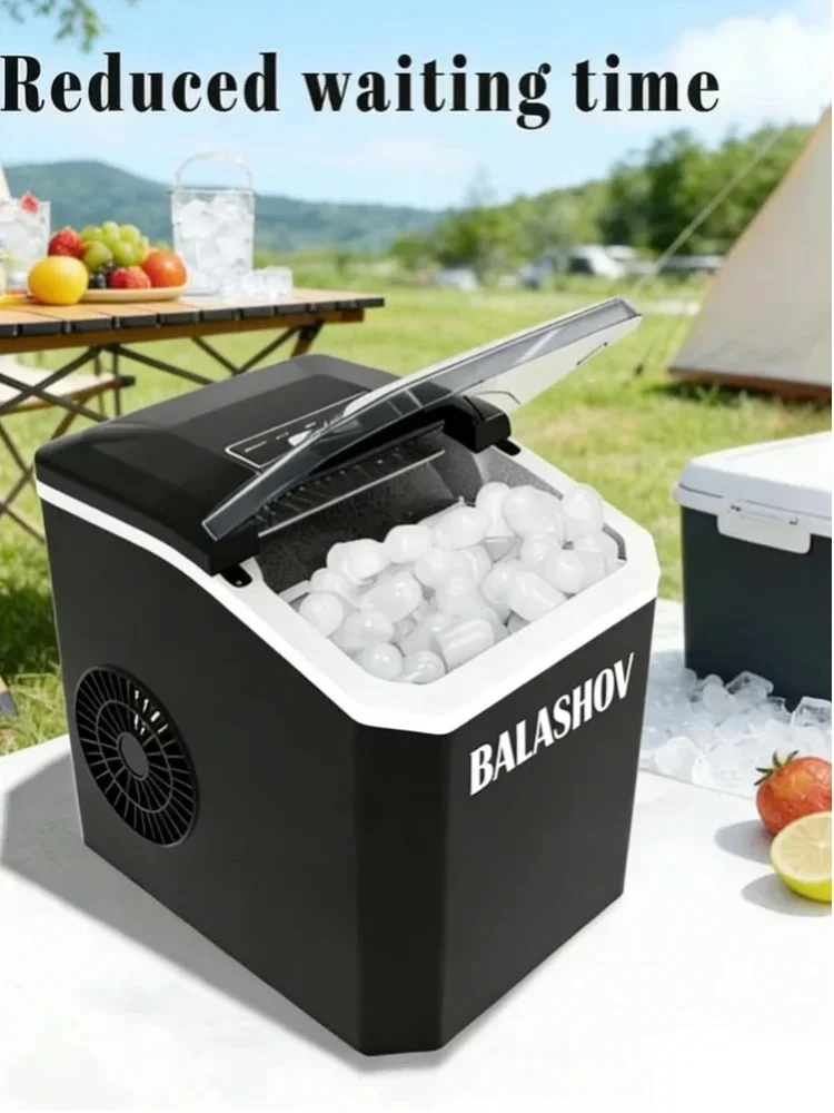 EU 220V Tragbare Automatische Mini-Eiswürfelmaschine, Schnelle 6-Minuten-Eiswürfelbereitung, 9 Stück Eiswürfel, Elektrische Eismaschine für Zuhause, Küche, Bar, Büro