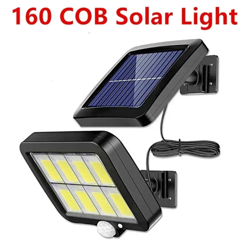 Cob Led Zonne-Energie Licht Buitenshuis Pir Bewegingssensor Zonlicht Waterdichte Muur Noodopvang Straatveiligheidslamp Voor Tuin