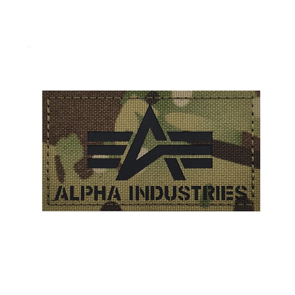 1 Stück reflektierendes Alpha-Abzeichen-Armband ALPHA leuchtendes Klett-Armband-Rucksack-Patch