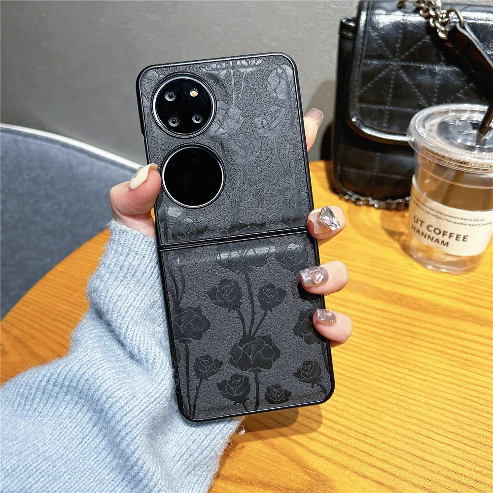 화웨이 P50Pocket S 케이스, 패션 레트로 플라워 폰 케이스, P50Pocket 커버, 화웨이 Pocket2 케이스