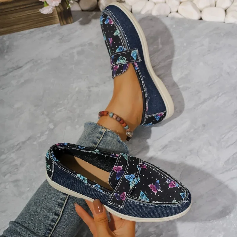 Zapatos planos de punta redonda con estampado de leopardo para mujer, calzado informal con suela de Solft de colores mixtos, gran oferta, Otoño, 2024