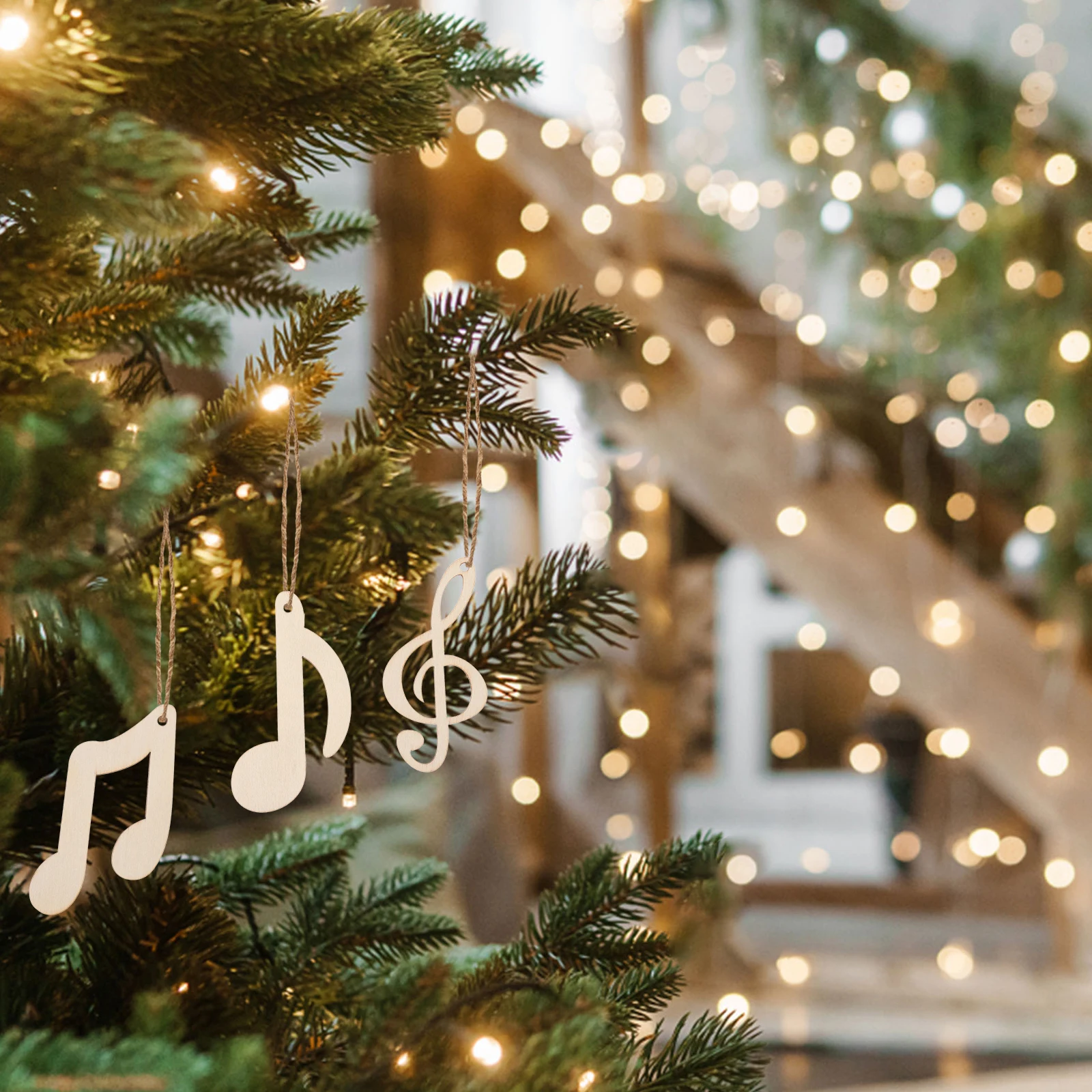 

30pcs Blank Music Note Wood Slices Unfinished Diy Craft Material Smooth Edges Polished Both Sides Wear Resistant Wooden Pieces