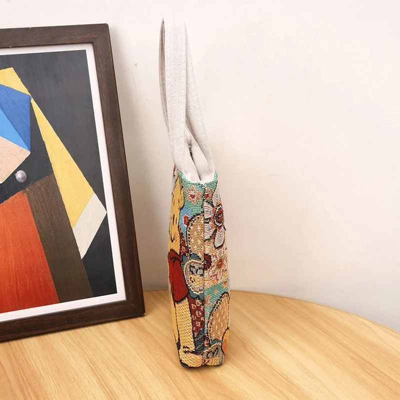 Disney Cartoon Mickey Crossbody Bag Anime Peripheral Pattern Large Capacity Outdoor Casual Tote Bags Winnie Canvas Handbags Gift