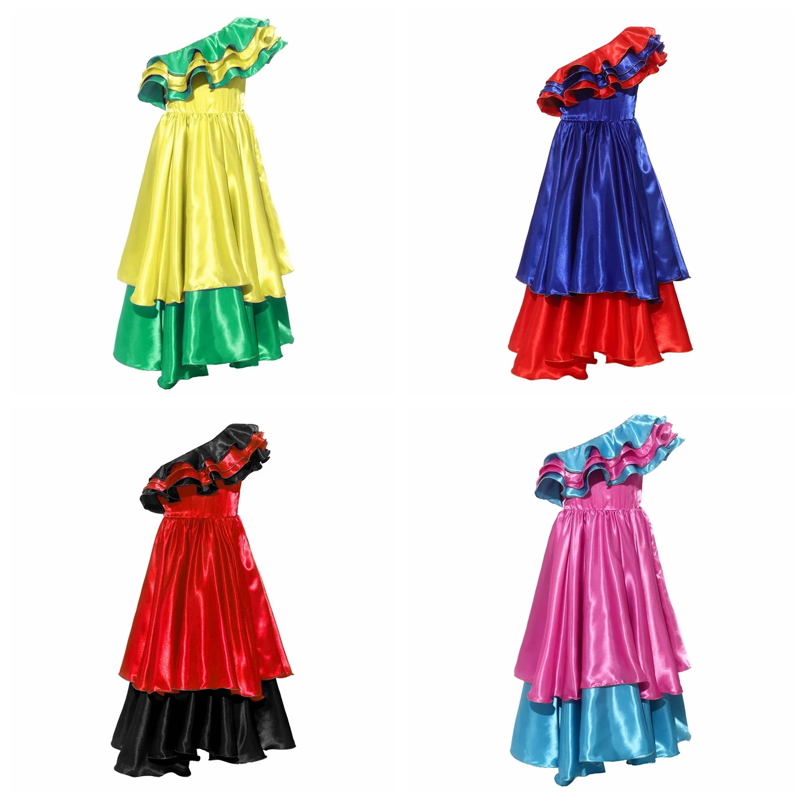 Robes traditionnelles pour filles, style ethnique, costume brésilien, robe de performance pour Halloween, carnaval, fête dansante