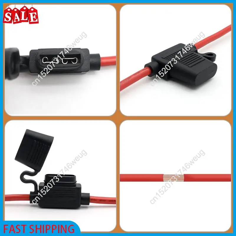 Suporte de fusível de calibre XFDZ-10 - Suporte de fusível em linha de 10 AWG com fusíveis de lâmina ATC de 40 AMP (pacote com 4) Suporte de fusível de retrofit automotivo