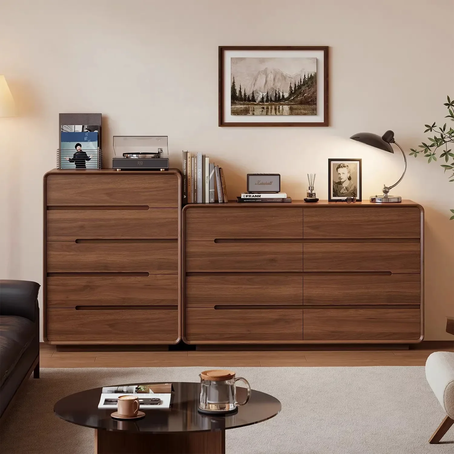g-c6 solid wood bedroom storage bedside living room drawer large capacity storage cabinet