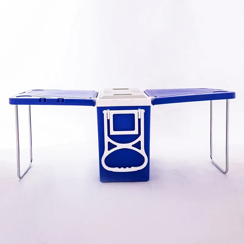 High Quality Multifunctional Storage Ice Beer Cooler Box Setwith Handle Wheels Table And Chair