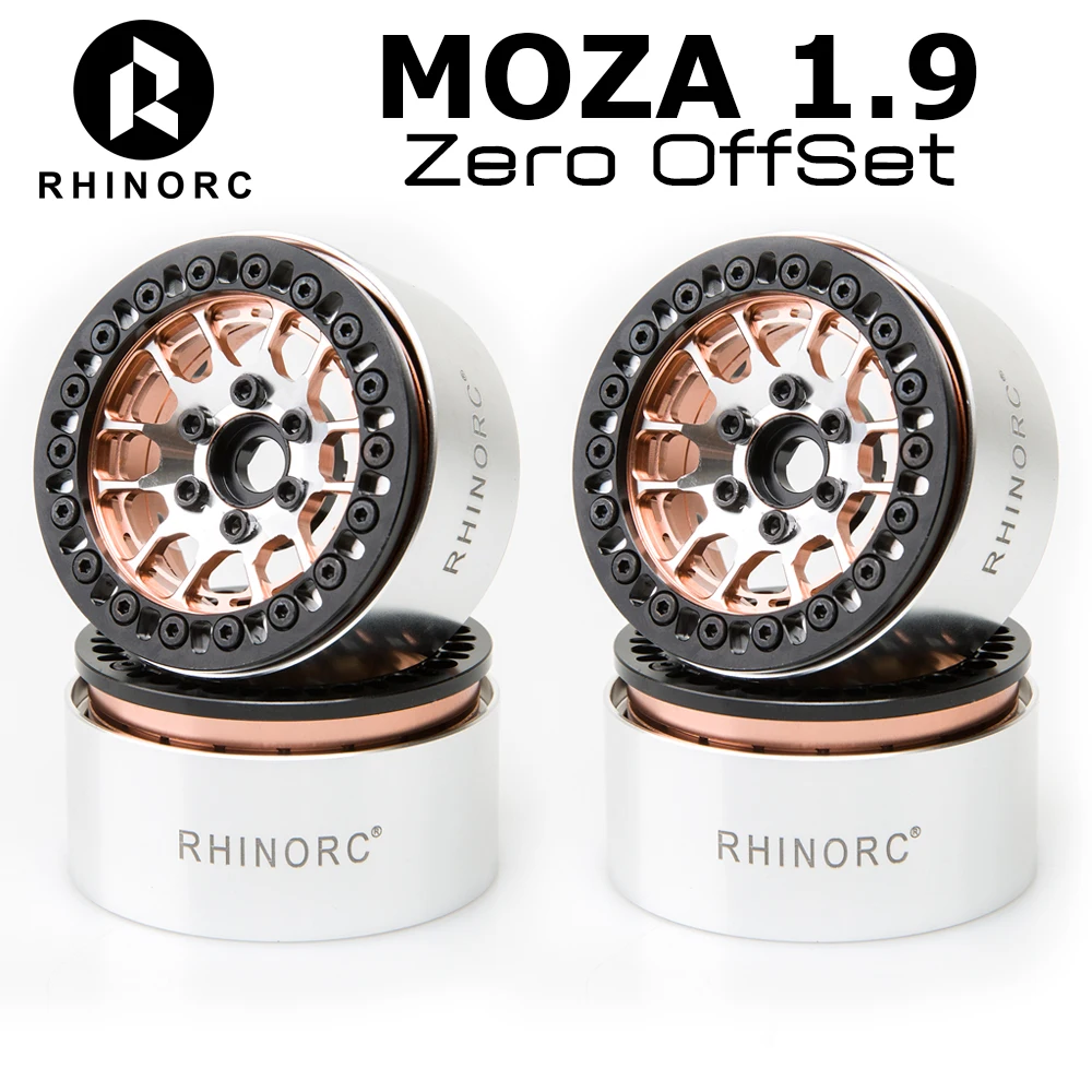 

RhinoRC NEW MOZA Zero OffSet Bronze Aluminum 1.9 Inch Wheel Rim 4PCS for 1/10 RC Crawler Car Axial SCX10 RR10 Wraith TRX4 TRX-6