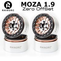 RhinoRC NEW MOZA Zero OffSet Bronze Aluminum 1.9 Inch Wheel Rim 4PCS for 1/10 RC Crawler Car Axial SCX10 RR10 Wraith TRX4 TRX-6