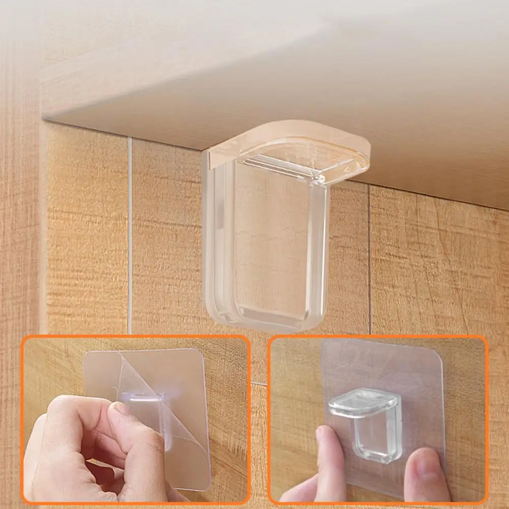 10Pcs Shelf Bracket Self-Adhesive Corner Brace Punch-free Closet Bracket Floating Wall Shelf Support Household Supplies