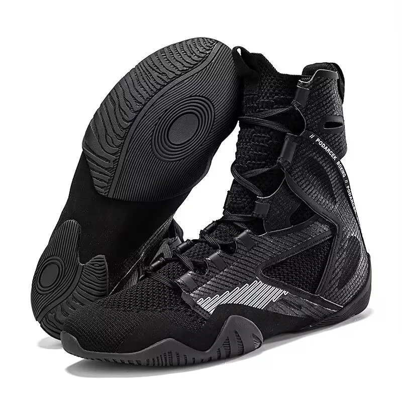 Luxury Brand Wrestling Shoes Mesh Breathable Boxing Shoe High Top Gym Training Shoe For Men Anti-Slippery Fighting Shoes For Men
